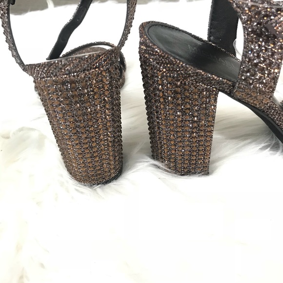 LAST PAIR! Michael by MK Chunky Heel rhinestone - Picture 3 of 4